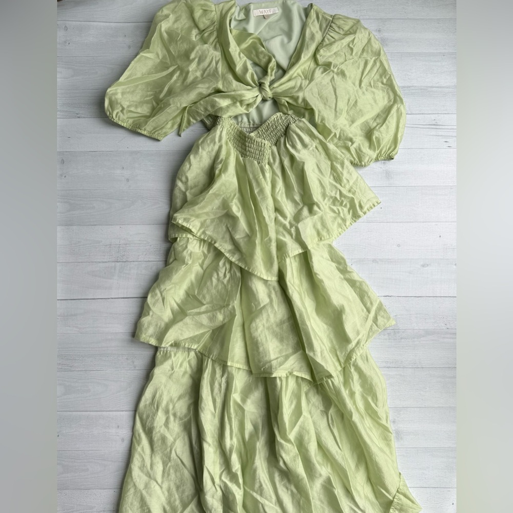 Wayf Tiered Midi Dress Mint Size M - Picture 5 of 14